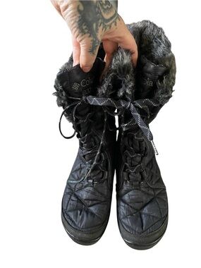 Columbia Women's Black Faux-Fur Lined Winter Boots